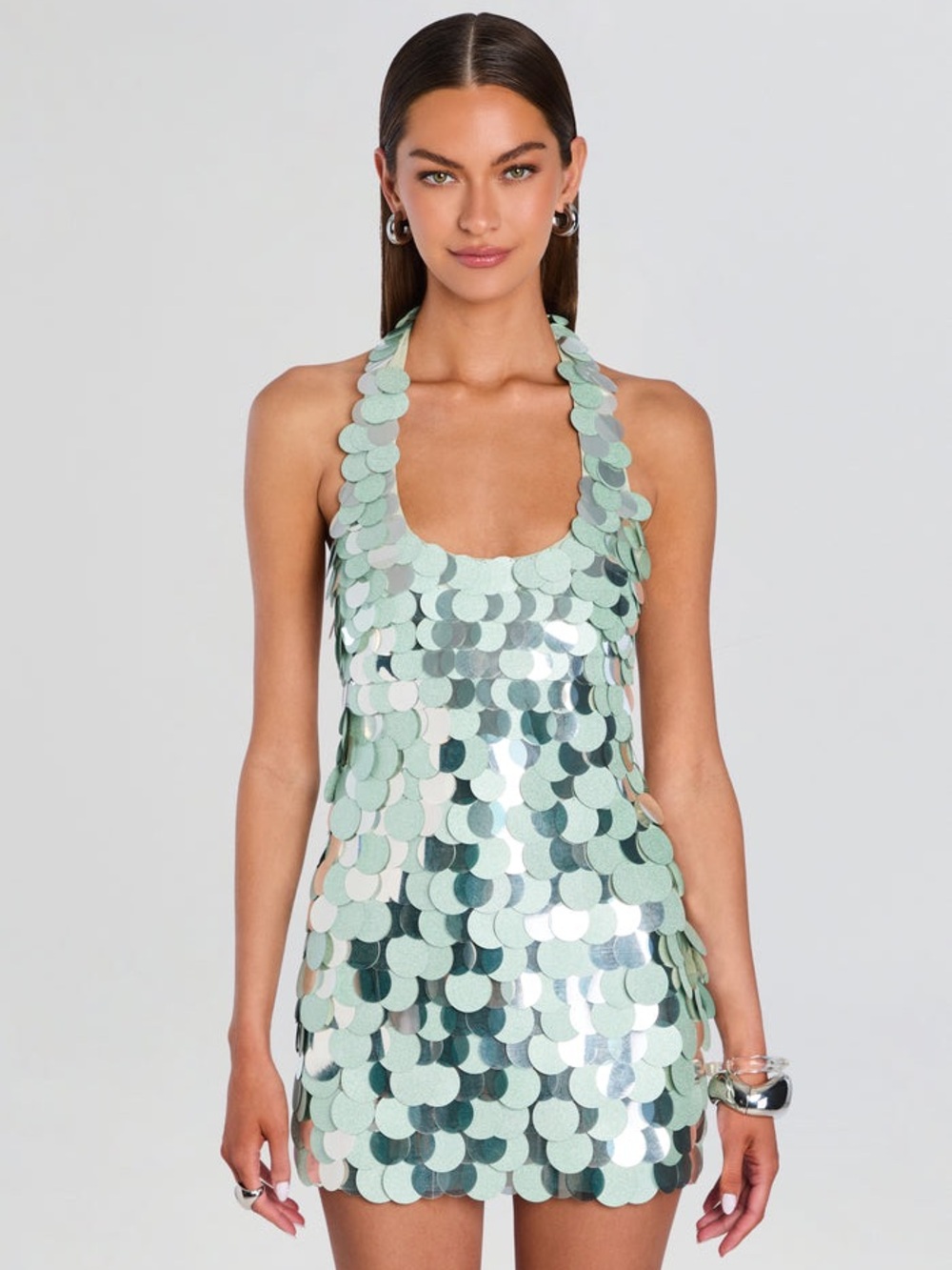 RETROFETE Briggs Sequin Dress in Matcha